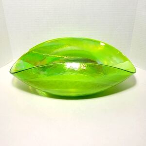 TROPEA Shell Shape Murano Glass Fruit Bowl Centerpiece Pearl Chartreuse